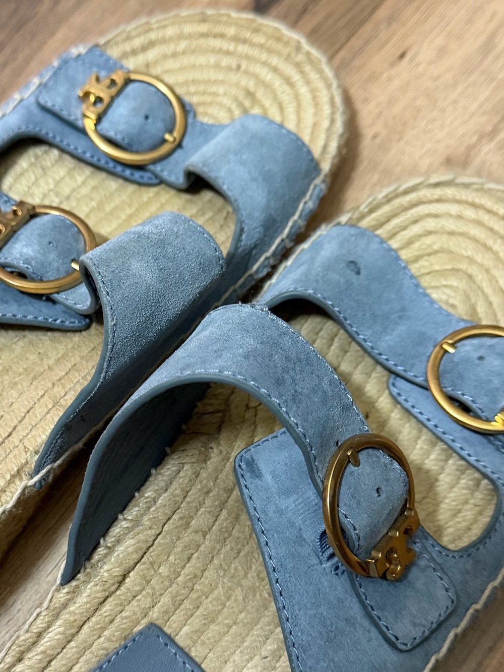 Tory Burch blue espadrille flats slides size 9 - Picture 4 of 7